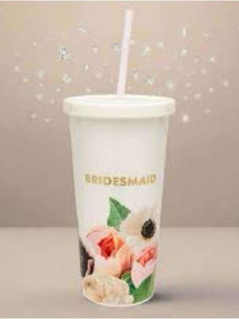 LMT; Kate Spade Bridesmaid Floral Beverage Tumbler - Pink & Cream